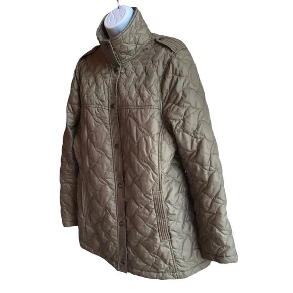 Lands End Olive Green Quilted Jacket Perfect for Fall size M - Picture 8 of 11
